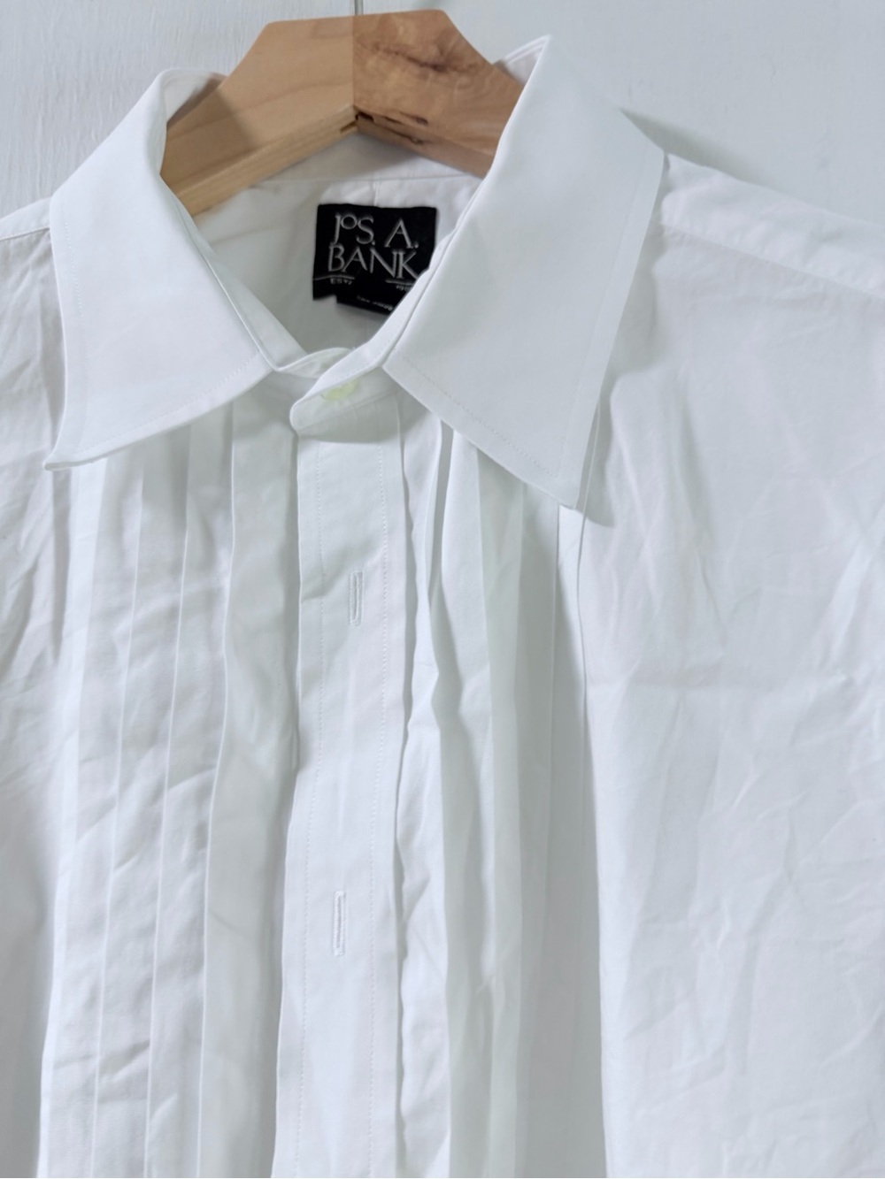 Jos. A. Bank White Pleated Front Dress Shirt - Picture 2 of 7
